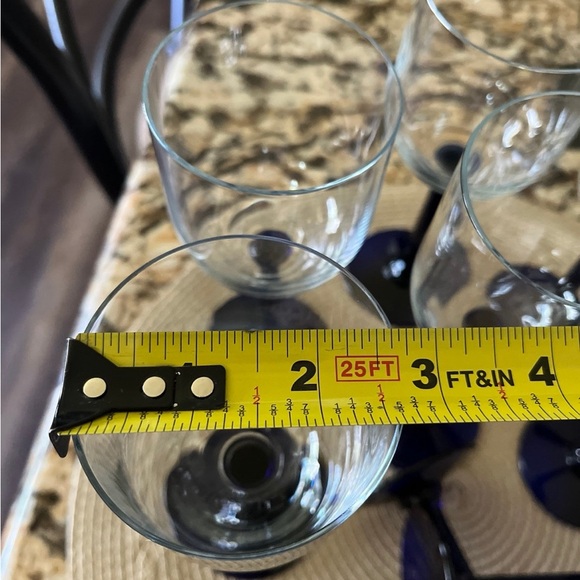 Vintage Crystal Cobalt Stem Wine Glasses - Picture 4 of 7